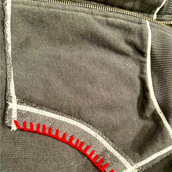 Major de lema vintage hooded jacket. Zipper. Size M. Blue with red stitching. - Picture 4 of 7